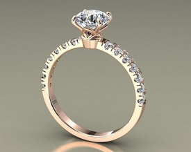 noivado anel solitário joalheria imprimível ouro diamante jóias Casamento brilhante moda gema jóia EUA euro lindo luxo micro prong configuração 3d print model - Mito3D