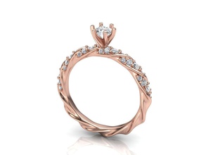 anillo de compromiso diseño en espiral la joyería comprar 3d modelo el diamante los anillos 3d print model - Mito3D