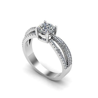 Fidanzamento squillare Diviso gambo platino gioielleria prezioso lusso gemma accessorio argento oro moda anelli splendente brillante bellezza diamante stampabile 3d print model - Mito3D