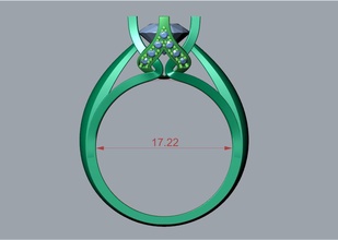 engagement ring stl 3dm datei download drucken cc7 schmuck juwel druckbar hochzeit diamant gold mode schönheit solitär 3d ringe frauen modelle pt3d 3d print model - Mito3D
