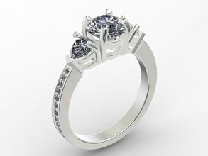 engagement ring stl datei format bereit 3d drucken cc53 platin schmuck luxus wertvoll brillant druckbar silber elegant mode schönheit diamant hochzeit ringe frauen modelle pt3d 3d print model - Mito3D