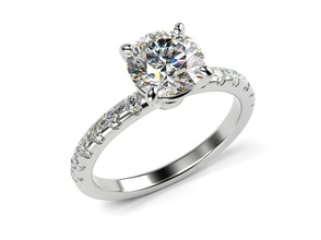 engagement ring stone 1ct jewelry jewel jewellery gold diamond gemstone rings 3d print model - Mito3D
