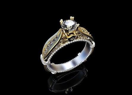 engagement ring stones jewelry gem gold wedding slip pattern beautiful princess luxury diamond sterling engagem modeling creative design rings fashion 3d print model - Mito3D