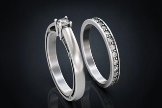 engagement bague pierres tailles 333 3dprinted conception mode or d'or bijou bijoux impression imprimable prototypage anneaux argent 3d print model - Mito3D