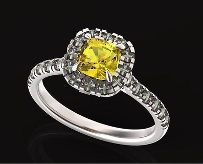 engagement bague tiffany soleste coussin Couper Halo 658 diamant platine bande bijoux anneaux brillant solitaire mariage mode mariée exquis 3d print model - Mito3D