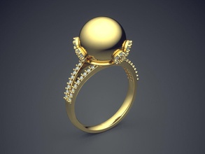 nişan yüzüğü küçük elmas 4738 cad takı parlak tasarım detay gem altın mücevher platin yazdırılabilir yüzük Gümüş düğün 3d print model - Mito3D