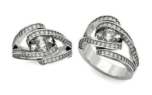 nişan yüzük ton oval kesmek 763 Kadın altın elmas gümüş moda düğün Solitaire parlak safir şık zarif takı yüzükler 3d print model - Mito3D