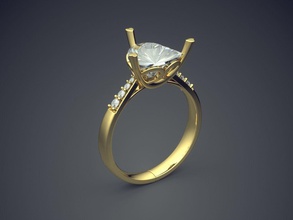 bague de fiançailles en diamant triangle cad 3698 bijoux brillant la conception détail le l'engagement gem or joyau platine imprimable l'anneau les anneaux d'argent mariage 3d print model - Mito3D