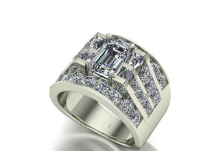engagement ring wide jewelry precious gem luxury platinum fashion carat shining gold printable silver brilliant diamond rings 3d print model - Mito3D