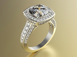 anello di fidanzamento gioielli sfida moda oro disco platino argento diamante stile stl cad il design matrimonio bellezza prototipazione la stampa gioiello anelli 3d print model - Mito3D