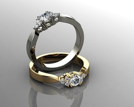 Verlobungsringe Schmuck ring diamond Hochzeit engagement gold Edelstein Ringe 3d print model - Mito3D