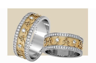 engagement anneaux bijoux mariage imprimable bandes diamant bague bijou gemme argent brillant platine or vêtements mode 3d print model - Mito3D