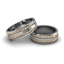 engagement anneaux bijoux mariage imprimable bandes diamant bague bijou gemme argent brillant platine or vêtements mode épine 3d print model - Mito3D