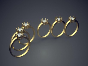 engagement rings diamond cad-6001 jewelry brilliant cad design detail gem gold jewel jewellery platinum printable ring silver wedding 3d print model - Mito3D