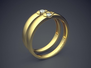 anéis de noivado diamante cad-6864 jóias brilhantes o cad design detalhe engajamento gem ouro jóia platina printable anel prata casamento 3d print model - Mito3D