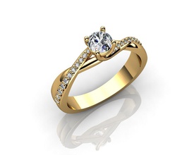 noivado argolas diamante ouro anel jóias casamento prata platina joalheria brilhante moda 3d print model - Mito3D