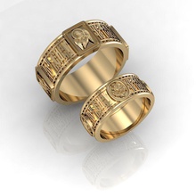 engagement rings evangelists wedding printable eagle bull lion man gold rhiho cad cnc woman jewelry 3dm 3ds stl gift matrix rhino 3d print model - Mito3D