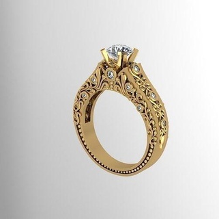 Engagement Ringe Gold Schmuck Ring Diamant Juwel Hochzeit druckbar 3d print model - Mito3D
