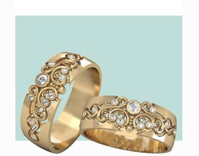 Fidanzamento anelli dimensioni 52 61 gioielleria nozze stampabile bande diamante squillare gioiello gemma argento brillante platino oro abbigliamento moda matrimonio 3d print model - Mito3D