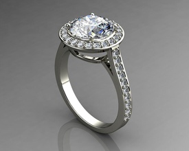 anelli di fidanzamento diamanti solitario gioielli oro diamante disco platino brillante 3d print model - Mito3D