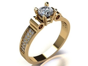 noivado argolas solitário anel r00013 jóia ouro prata imprimível moda esterlina branco brilhante jóias diamante safira joalheria pulseira vintag roupa Casamento 3d print model - Mito3D