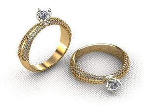 anillos de compromiso la joyería anillo joya el diamante boda las damas oro moda gem banda los 3d print model - Mito3D