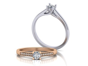 di fidanzamento solitaire 4 poli anello propria progettazione 0159 gioielli 4prong 3dmodel 3dring diamanti stampabile gioiello moda brillante anelli 3d print model - Mito3D