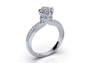 Engagement Solitär Diamant Ring 3d cad design cc117 Schmuck Hochzeit Frauen Ehe Geschenk druckbar Platin 3d print model - Mito3D
