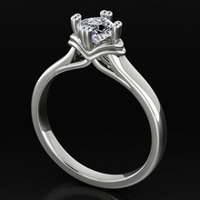 noivado solitário de meia-quilates diamantes anel jóias solitaire o engajamento diamante 3dprintable ouro casamento promessa anéis 3d print model - Mito3D