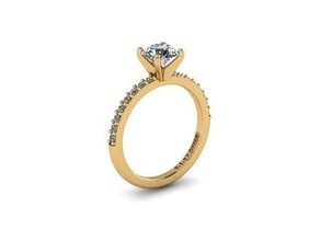 engagement solitaire ring diamond golden silver jewelry rings 3d print model - Mito3D