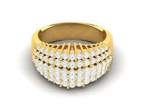 compromiso solitario anillo joyería joya banda mujer precioso Boda oro imprimible diamante Moda anillos abultar colección 3d print model - Mito3D