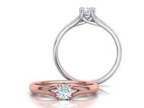 noivado solitário anel Dividido delicado haste joalheria 8 pinos argolas moda ouro jóia impressao 3D pedra brilhante Casamento diamante 3d print model - Mito3D
