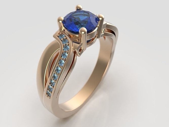 compromiso retorcido anillo joyería joya platino lujo Boda oro diamante plata libra esterlina Moda humano espacio brillante belleza imprimible anillos 3D print model - Mito3D