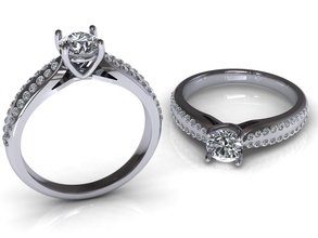 engagement mariage bague précieux bijoux platine luxe gemme or mode imprimable brillant diamant doigt beauté accessoire anneaux 3d print model - Mito3D