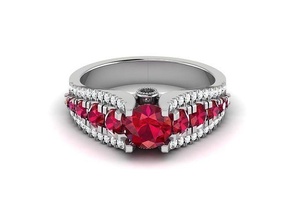 engagement wedding ring 3dm render jewelry gold silver printable diamond jewel jewellery fashion gem engagem platinum beauty men women rings brilliant 3d print model - Mito3D