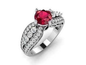 Engagement Hochzeit Ring 3dm Ringe Frauen Gold Schmuck Silber Juwel engagem cad Halskette Mode Schönheit Diamant Saphir 3d print model - Mito3D