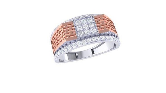 engagement mariage bague 3dm stl obj fbx rend détails bijoux platine solitaire anneaux or mode femmes diamant anniversaire Valentin proposition 3d print model - Mito3D