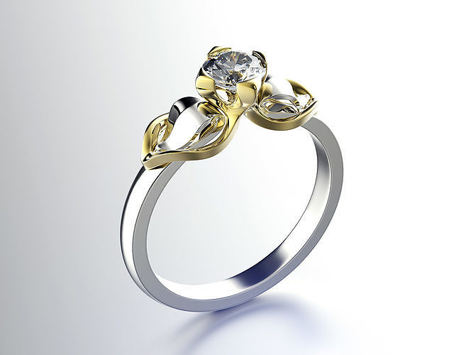 Engagement Hochzeit Ring Juwel 0103 einstellen Größen 3dm obj stl versprechen Vorschlag Schmuck Diamant Edelstein Gold 3d Modell druckbar Ringe 3D print model - Mito3D