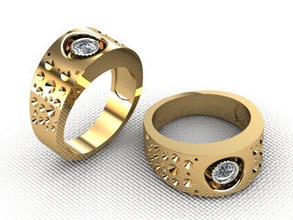 Verlobung Hochzeit ring Schmuck Juwel 3dring gold wir engagement diamond Damen gem band Mode Ringe 3d print model - Mito3D