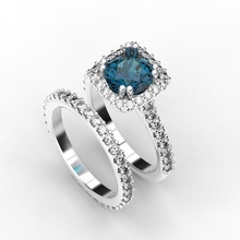 engagement wedding rings set jewelry ring diamond jewellery gem gold gemstone jewel 3d print model - Mito3D