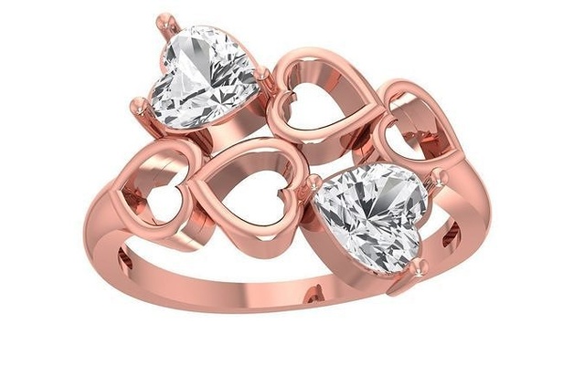 nişan düğün solitaire kalp yüzük yüzükler elmas yüzüğü evlilik takı altın kadın gelin yıldönümü kadin söz vermek sevgili teklif kokteyl aşk çiçek 3d print model - Mito3D