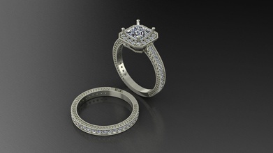 la participación de las mujeres 5 joyería oro los anillos anillo joya moda plata mujer blanco femenino diamante compromiso 3d print model - Mito3D