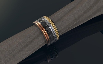 engagement ring nett 4 farbe gold verheiratet kunst mode illustration ausrüstung schwarz gelb wight rous diamant unternehmen weiß schmuck ringe 3d print model - Mito3D