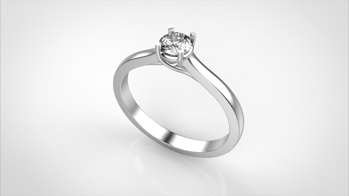 engagement bague 1 mariage bijoux diamant or solitaire anneaux 3D print model - Mito3D