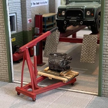 engine hoist 1-43 7mm scale o gauge model railway building 1 43 diorama printable crane car vehicle garage workshop hobby diy 3d print model - Mito3D