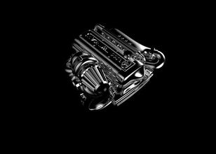 mecanismo de anel jóias printable colar gem branco prata brilhantes sterling homem o motor carro moto motocycle ruby brillant diamant pingente ouro anéis 3d print model - Mito3D