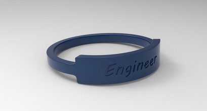 ingegnere femmina squillare blu design lusso isolato moda gioielleria dito inciso anelli 3d print model - Mito3D