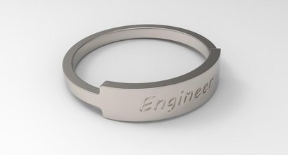 Ingenieur weiblich Ring Platin Design isoliert Luxus Silber Mode Sterling druckbar Finger graviert Text Schmuck Ringe 3d print model - Mito3D