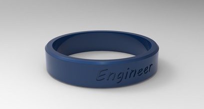 ingeniero anillo azul moda diseño dedo aislado joyería joya imprimible anillos 3d print model - Mito3D