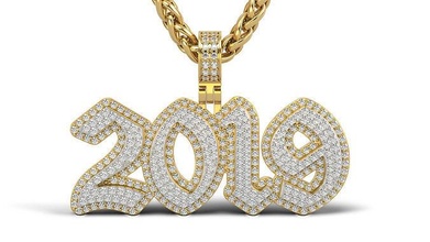 ingilizce 2019 taş katı güzellik altın takı gümüş yazdırılabilir platin kolye hediye mutlu moda beyaz mücevher 19 parlak çap 3d print model - Mito3D